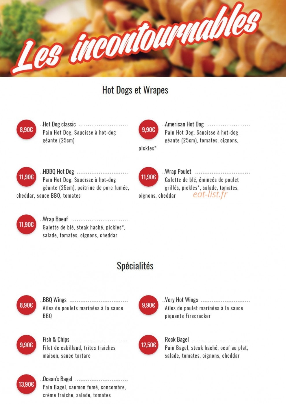 Rock N'Diner — carte page 6