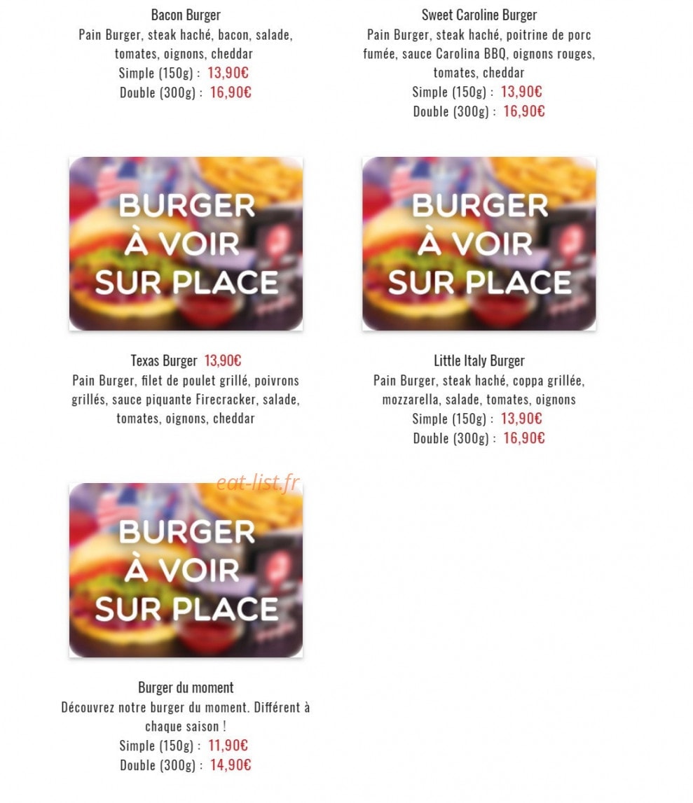 Rock N'Diner — carte page 5