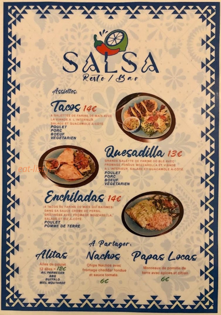 Salsa — carte page 1