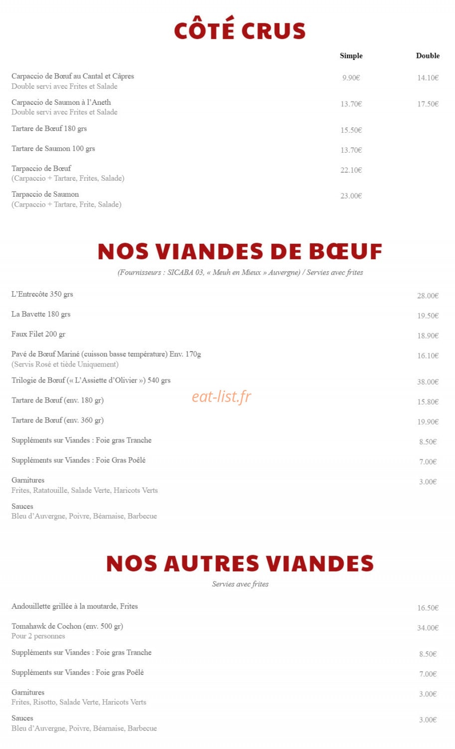 The Scott Resto — carte page 2