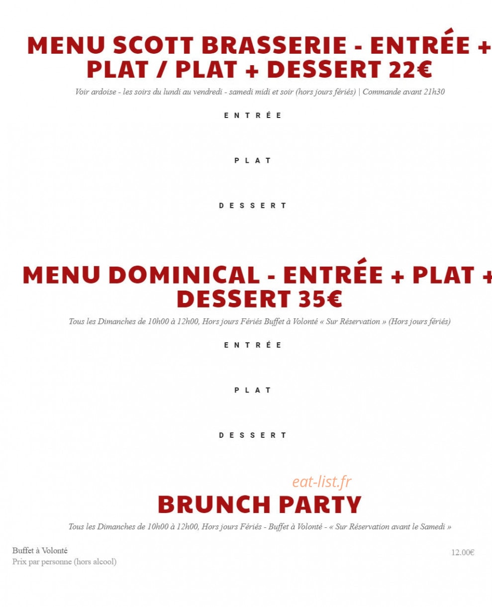 The Scott Resto — carte page 6