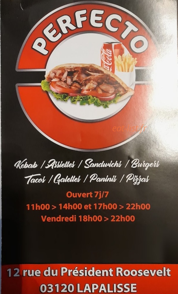 Perfecto kebab — carte page 1