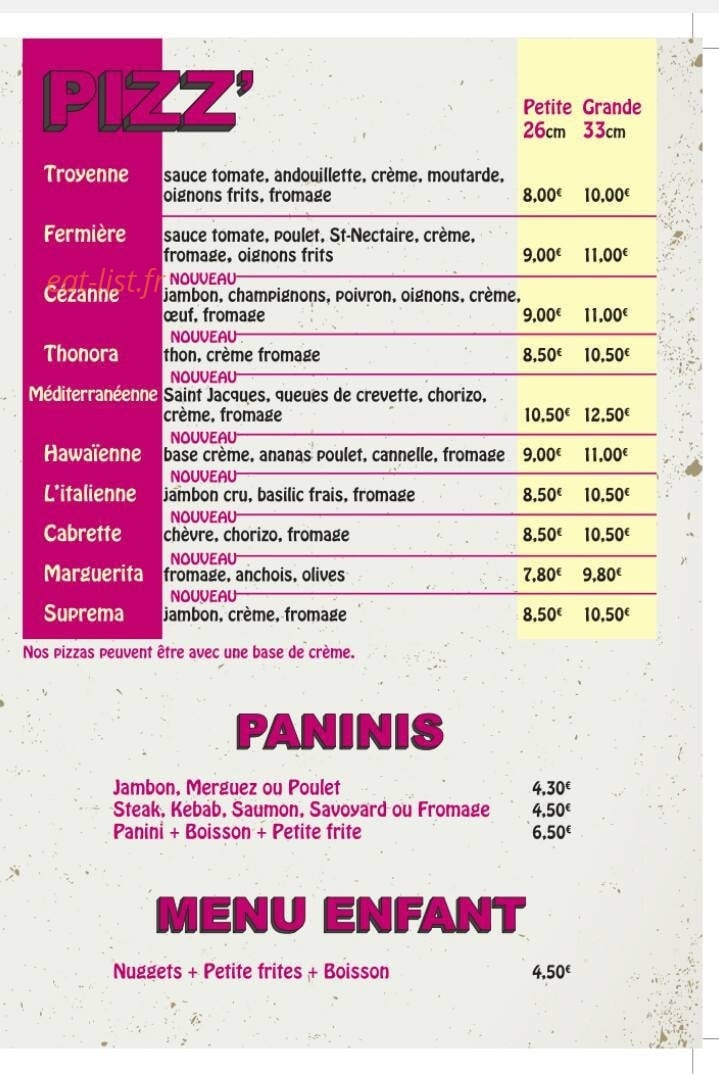 L' instant pizz — carte page 2