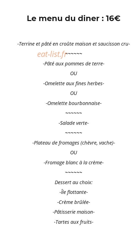 Ferme Auberge Le Vieux Logis — carte page 2