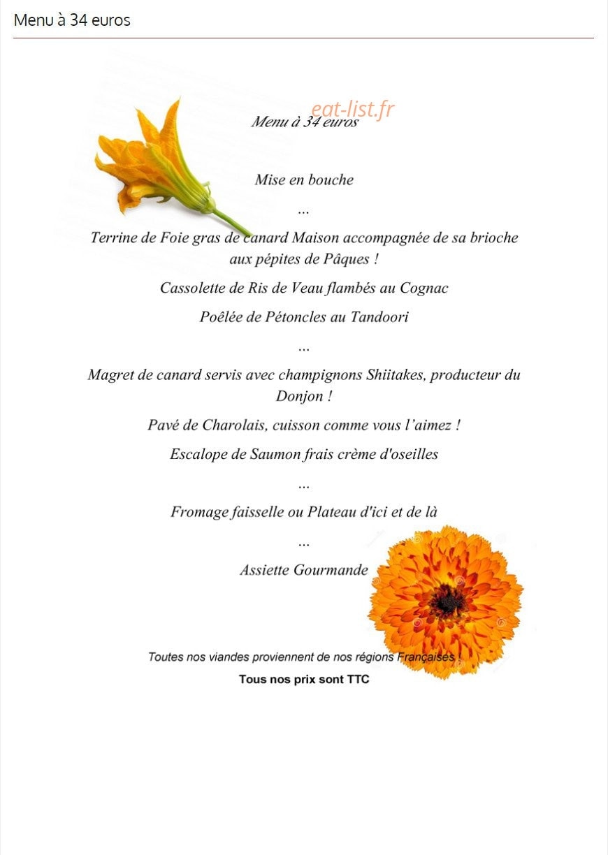 Auberge des Tureaux — carte page 3