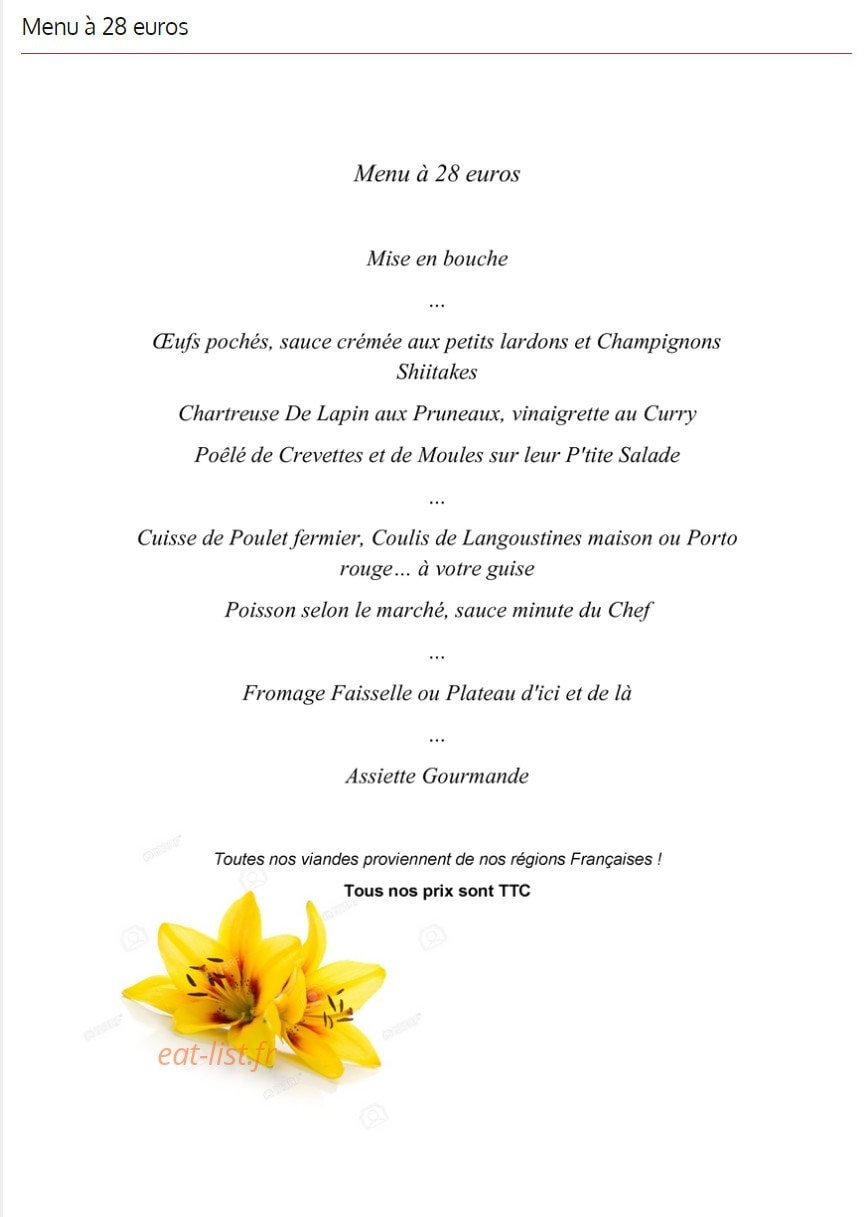 Auberge des Tureaux — carte page 2