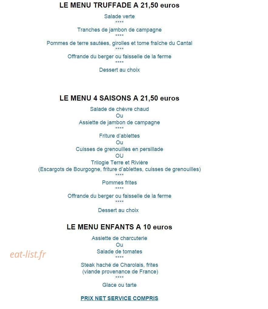 La Truffade du Saint-Eloi — carte page 1