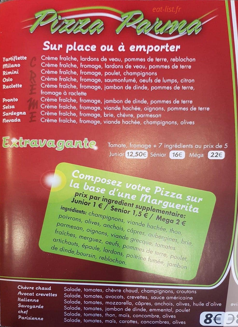 Pizza parma — carte page 4