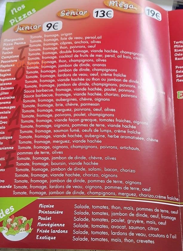 Pizza parma — carte page 3