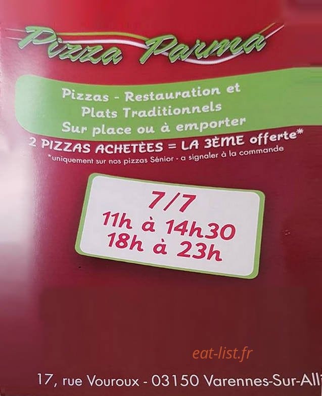 Pizza parma — carte page 1