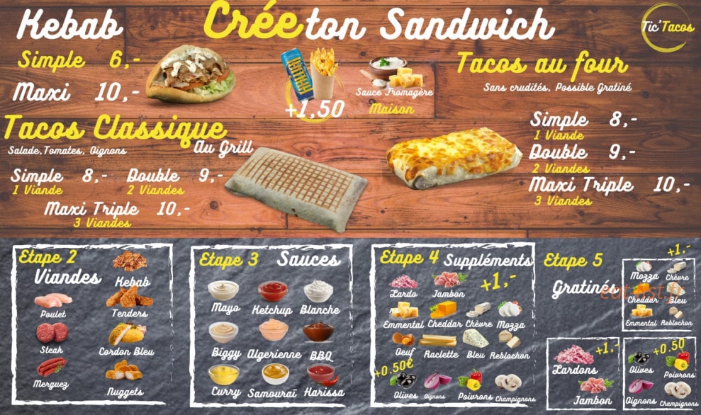 Tic'Tacos — carte page 1