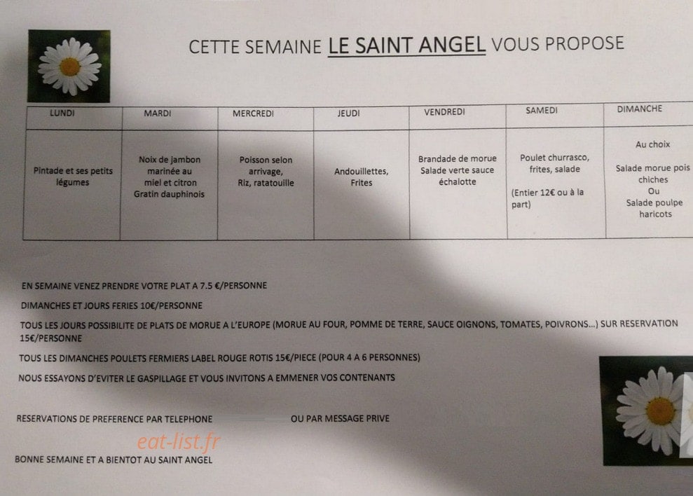 Le Saint Angel Bis — carte page 1