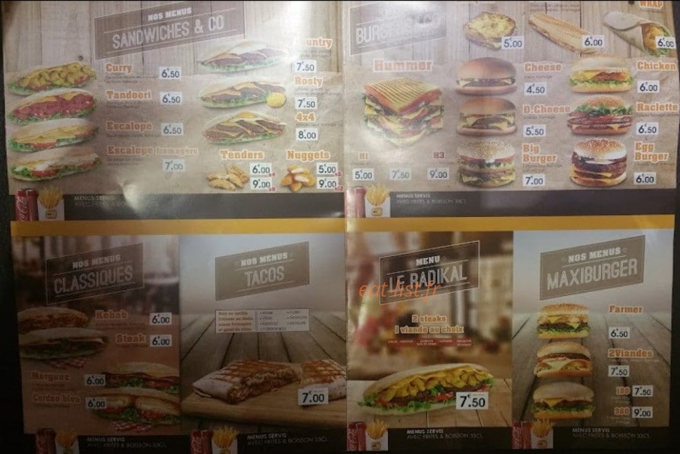 Anisse Food — carte page 1