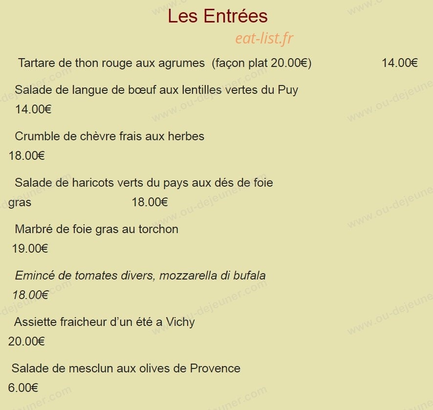 Brasserie du Casino — carte page 3