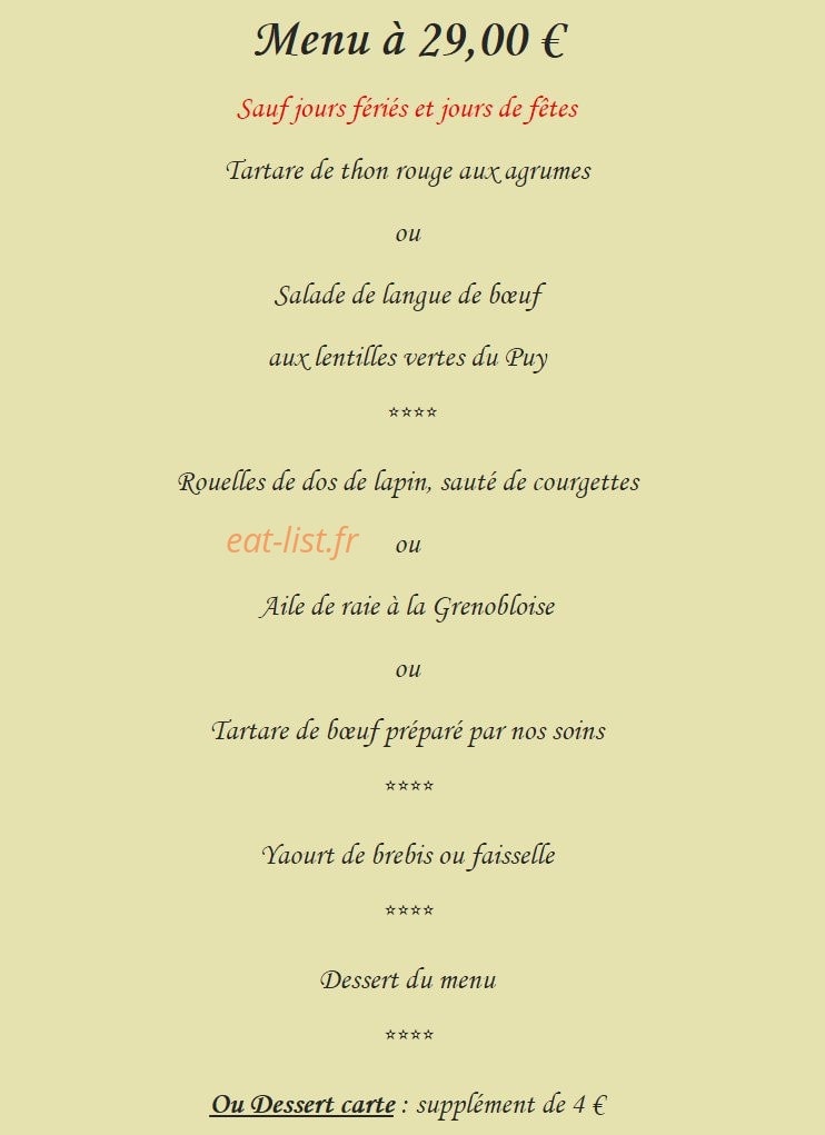 Brasserie du Casino — carte page 2