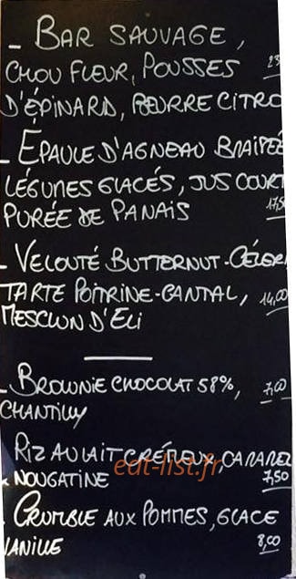 Empire Café — carte page 1