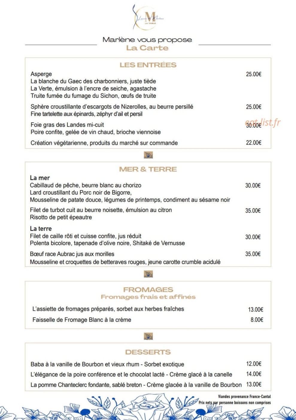 L’Écrin de Marlène — carte page 1