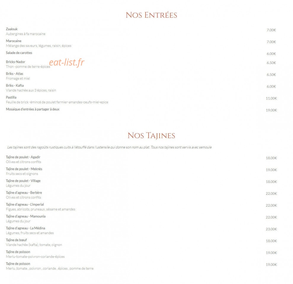 La Medina — carte page 1