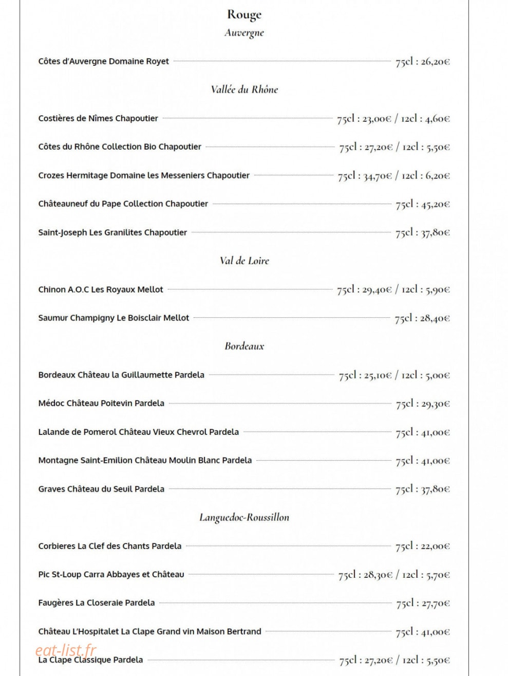 La Rôtisserie — carte page 21