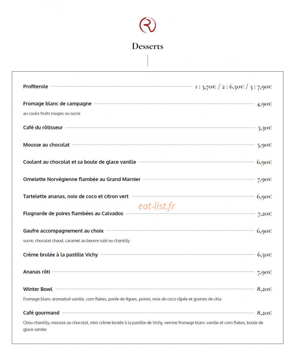 La Rôtisserie — carte page 12