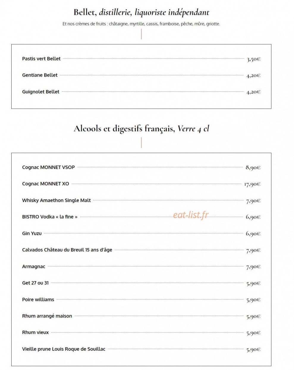 La Rôtisserie — carte page 19