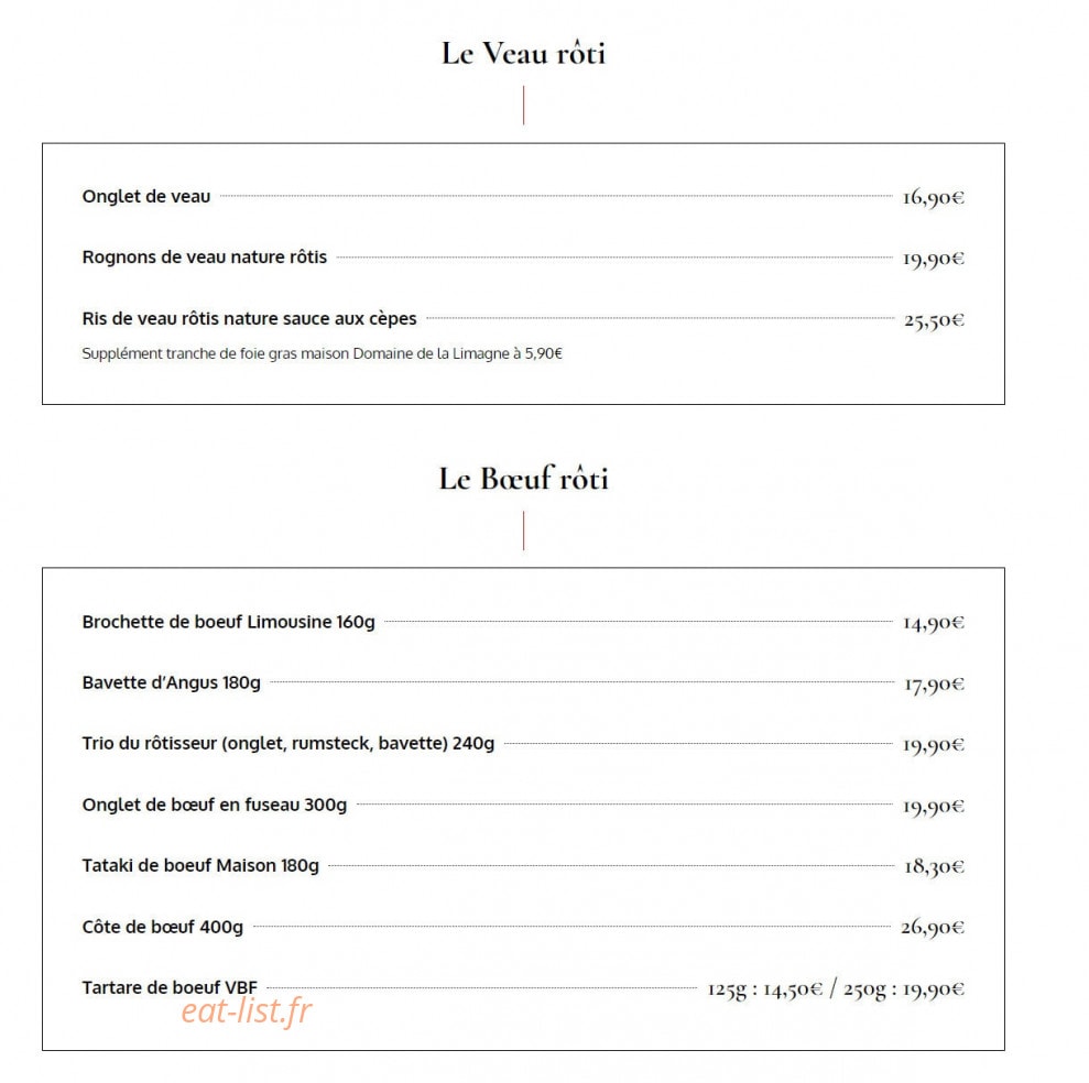 La Rôtisserie — carte page 4