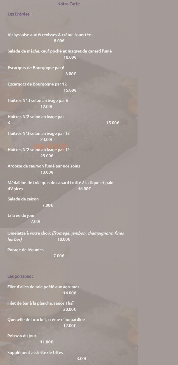 La Veranda — carte page 1