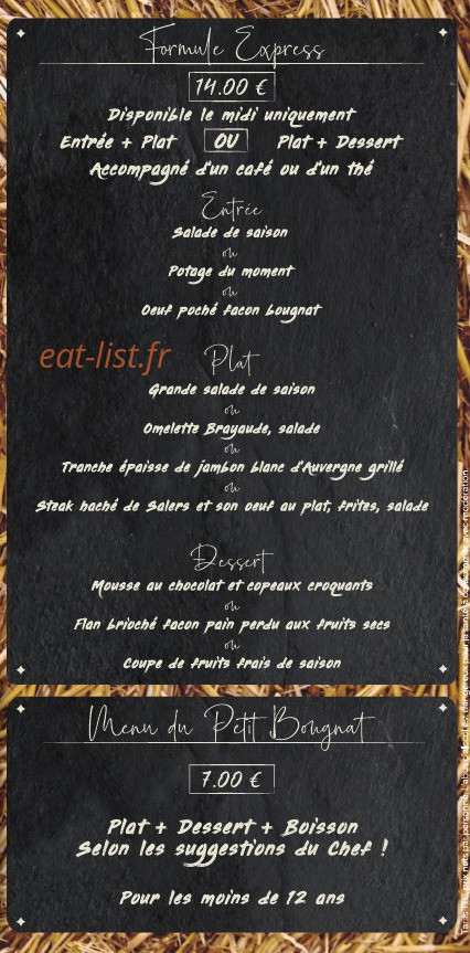 Le Bistrot Auvergnat — carte page 3