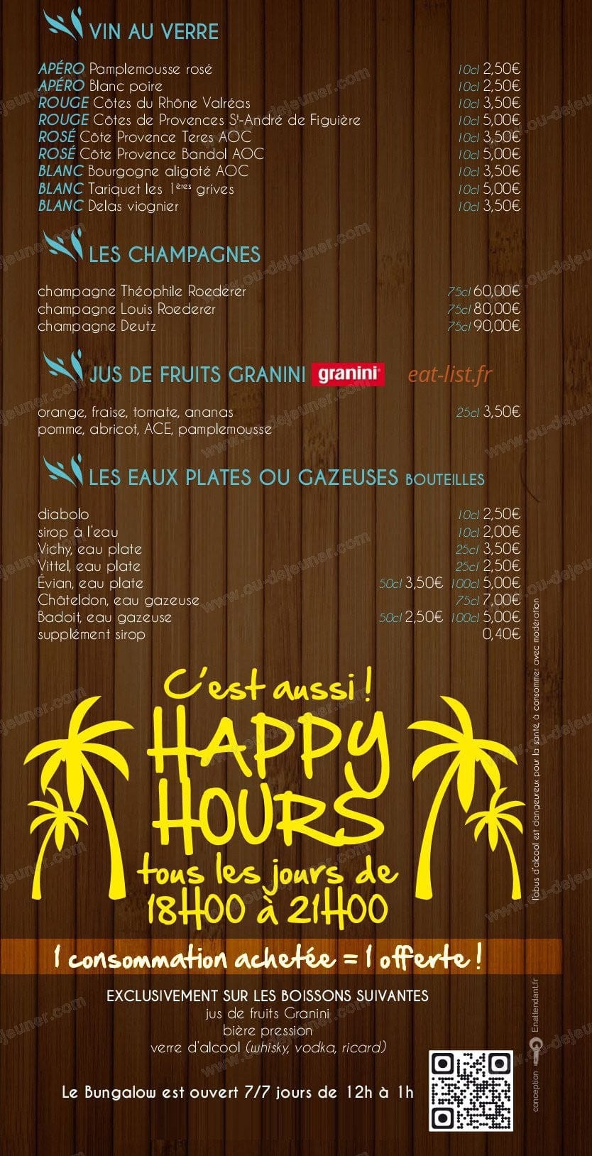 Le Bungalow — carte page 9
