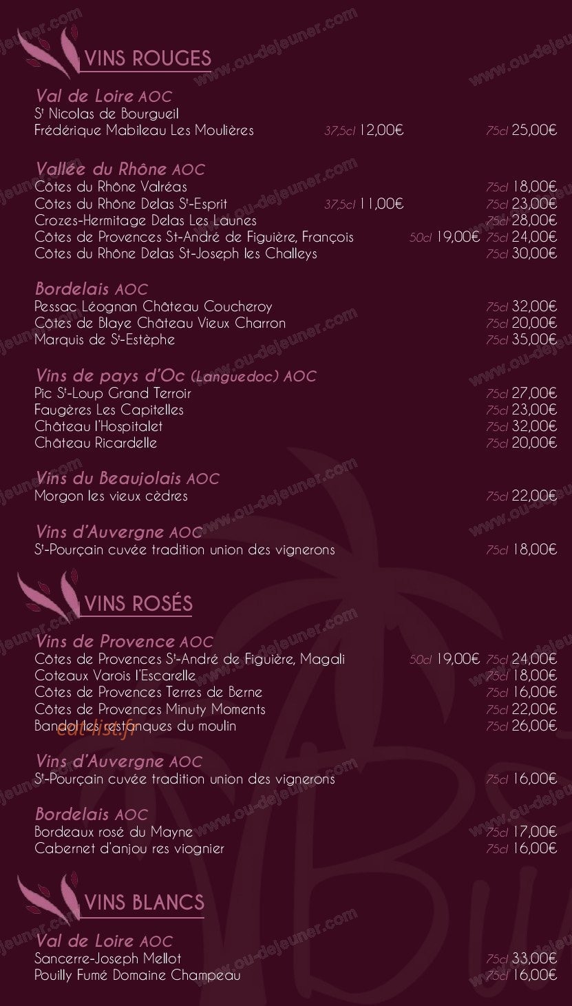 Le Bungalow — carte page 13