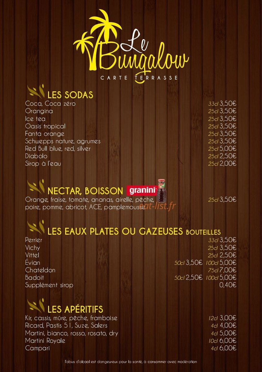 Le Bungalow — carte page 2