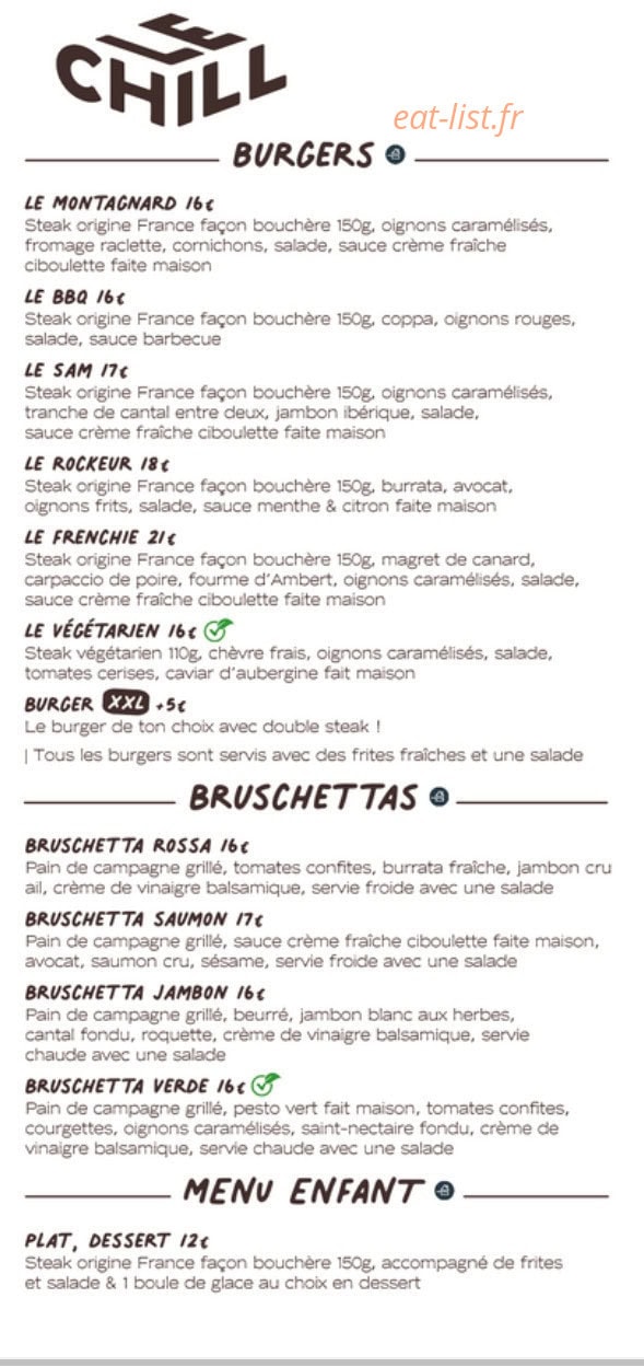 Le Chill — carte page 1