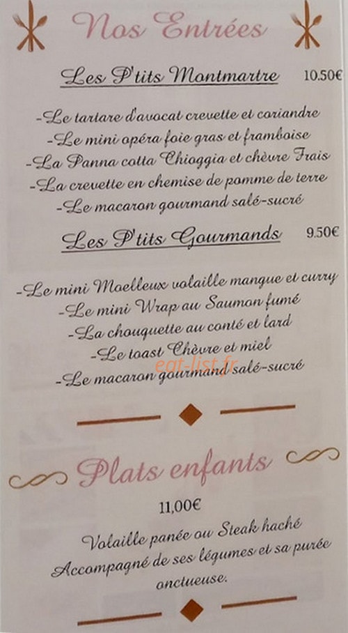Le p'tit montmartre — carte page 1