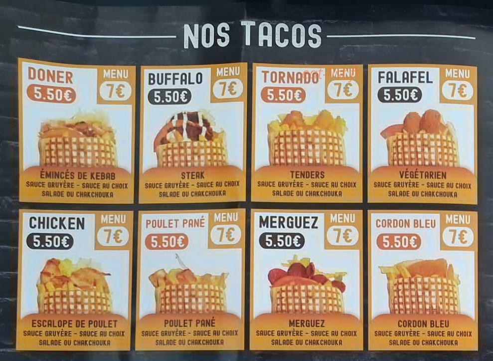 Maxi Tacos — carte page 1