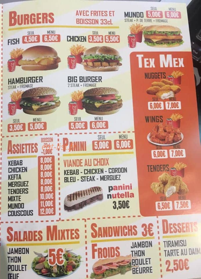 Mundo food — carte page 2