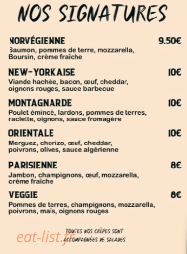 O’La Crepe — carte page 2