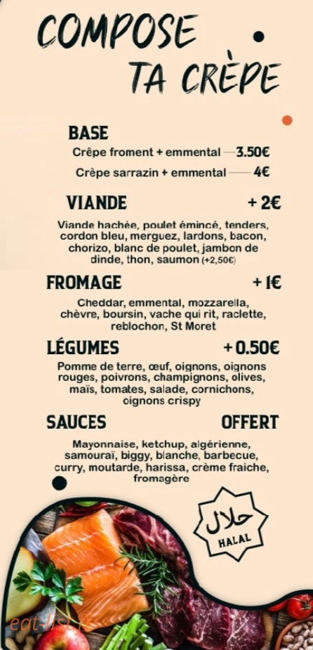 O’La Crepe — carte page 1