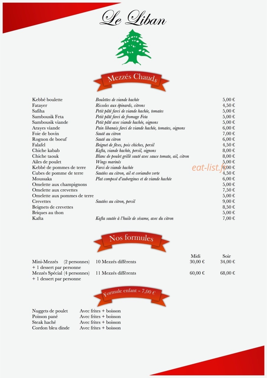 Restaurant du Liban — carte page 3