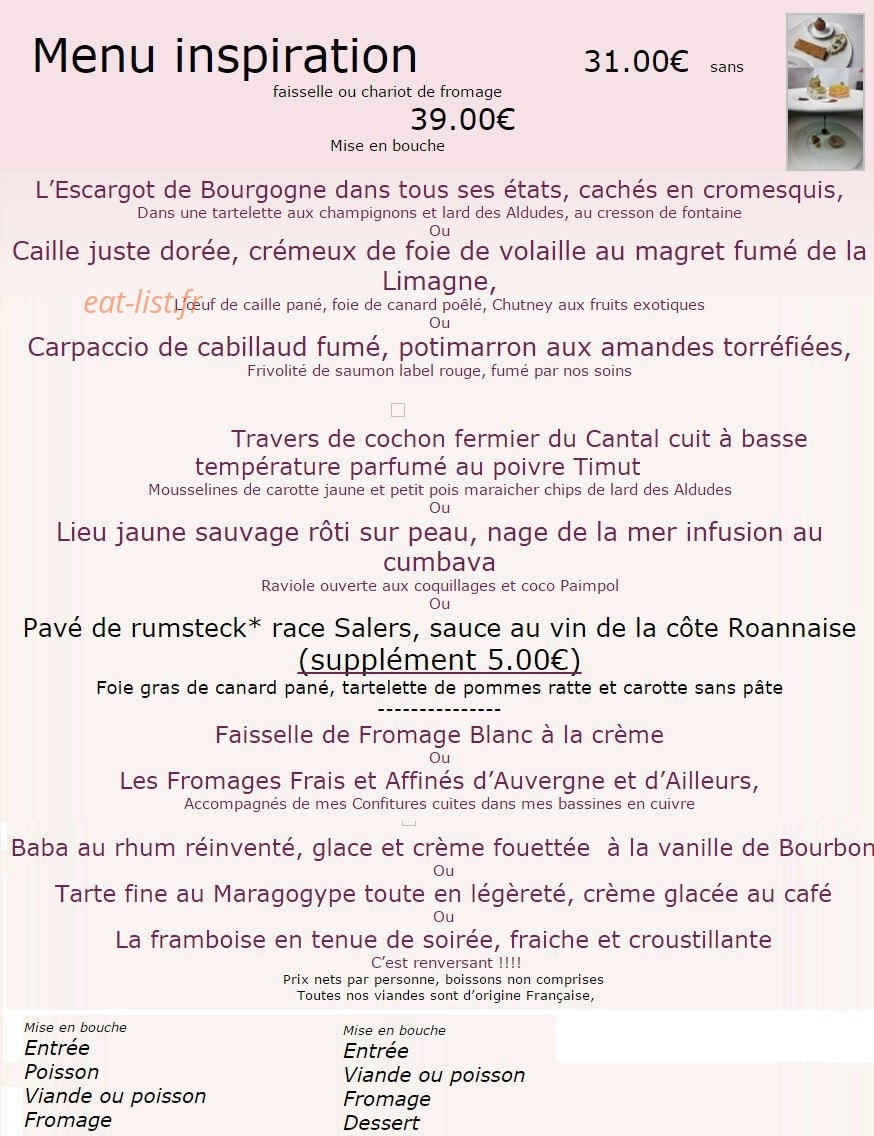 Restaurant la Rotonde — carte page 4