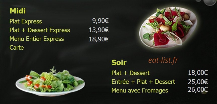 Restaurant Le 7 — carte page 1