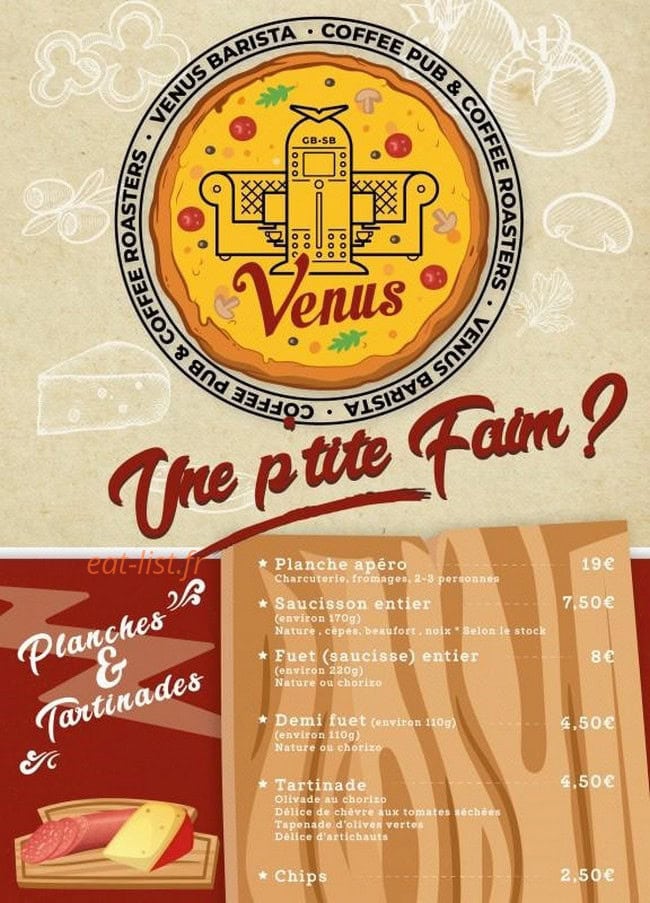 Venus Barista — carte page 1