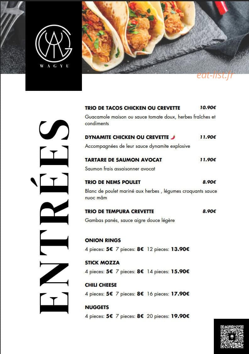 Wagyu — carte page 2