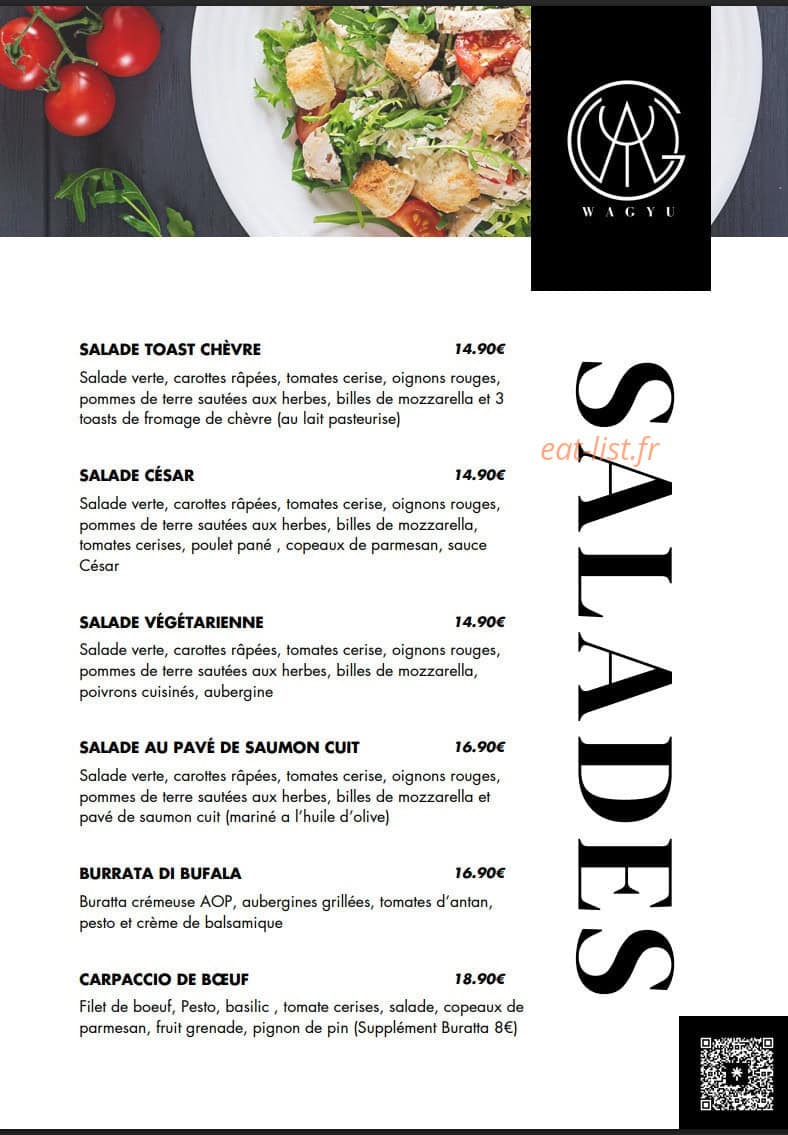 Wagyu — carte page 3