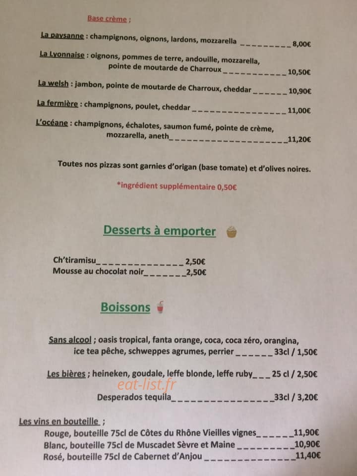 Gipcy pizza — carte page 2
