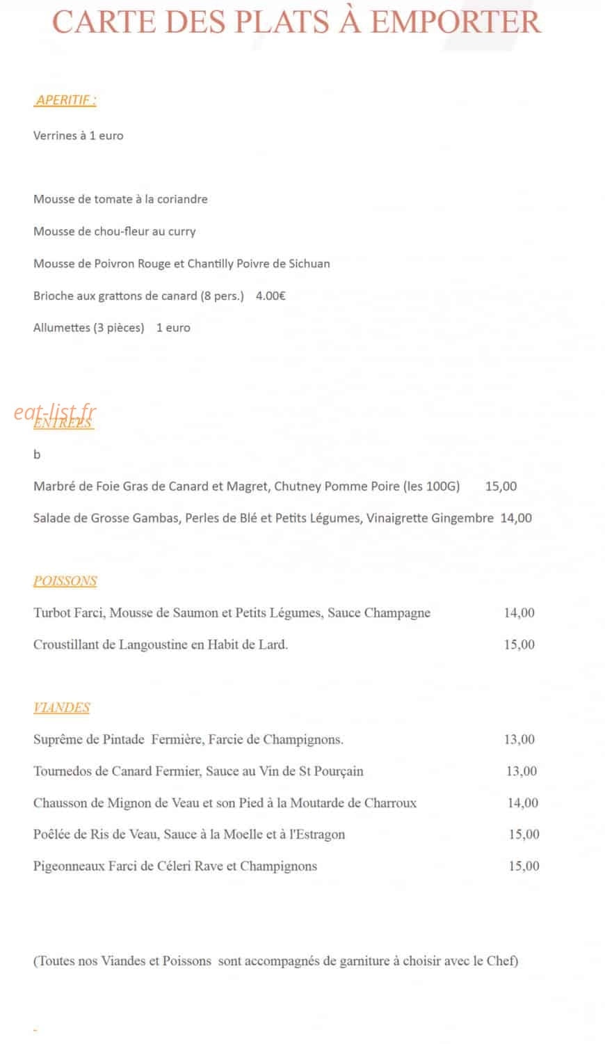 Le Goût des Choses — carte page 5
