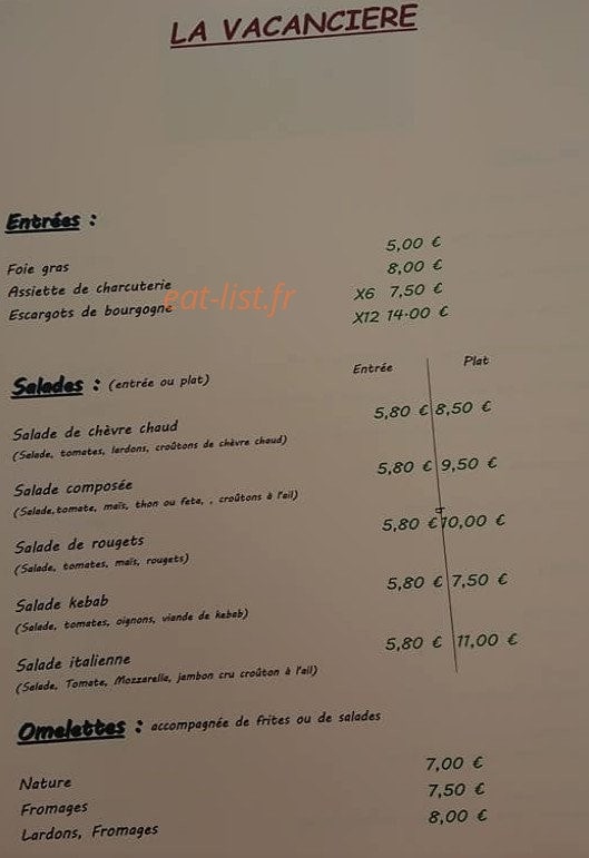 La Vacancière — carte page 1