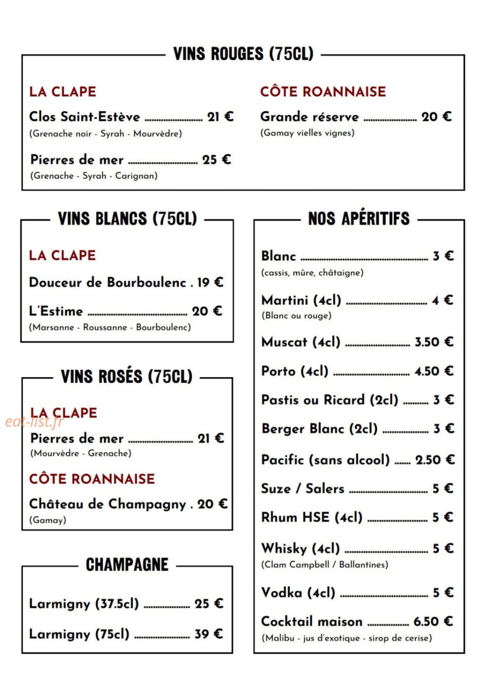 L'Auberge Des Bois Noirs — carte page 7