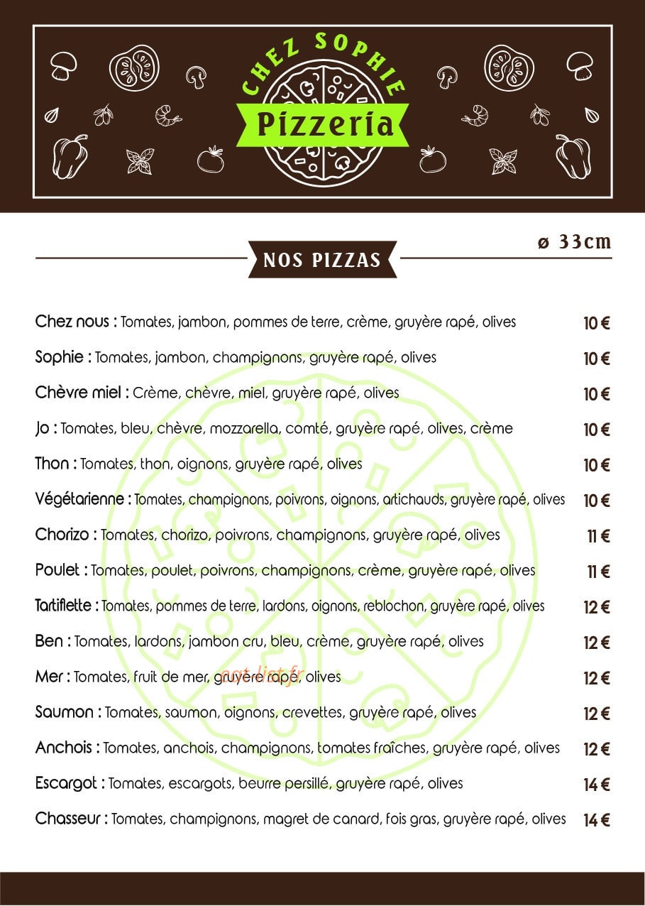 Chez Sophie — carte page 1