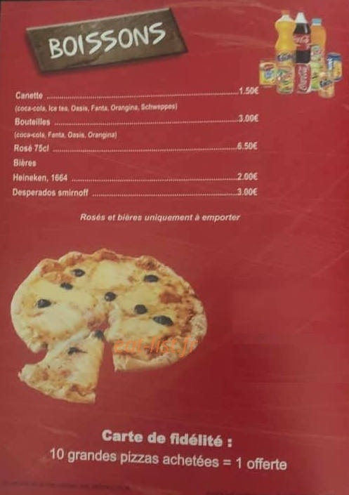 Opal'pizza — carte page 3