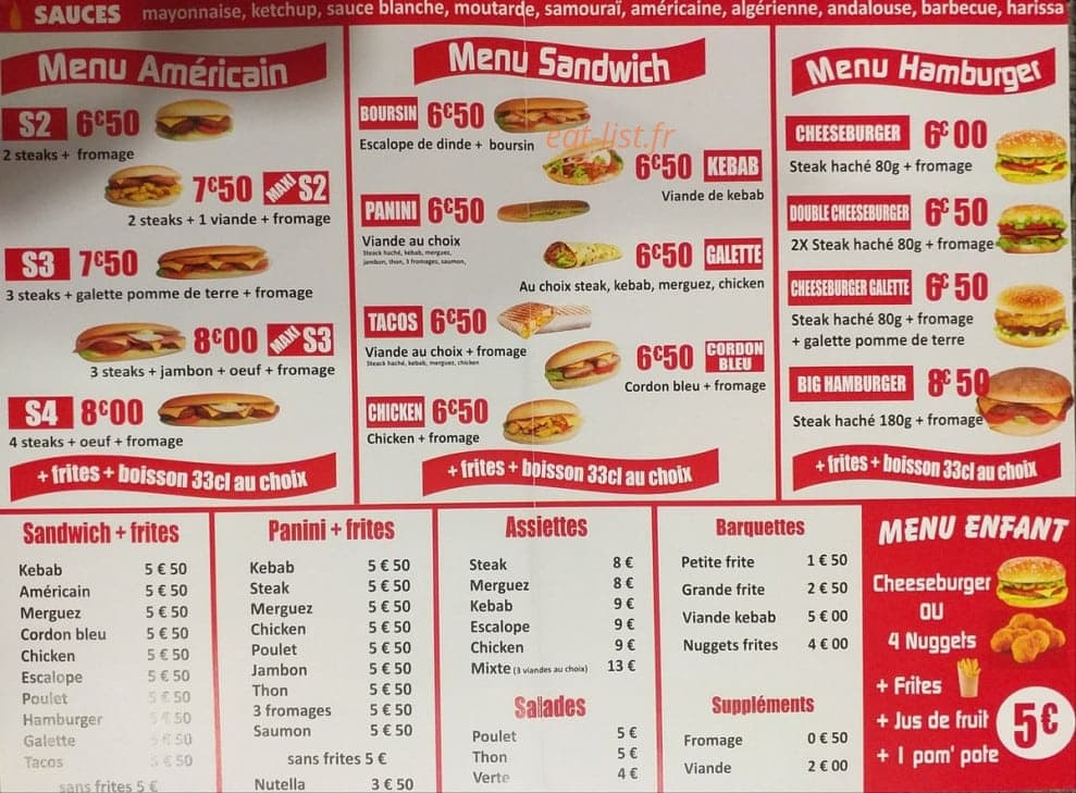 Restaurant Afrah — carte page 1